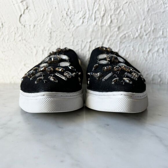 Ted Baker Loafers Black Rhinestone Gold Metallic Pointed Toe - Women's Size 9/40 - Picture 4 of 8